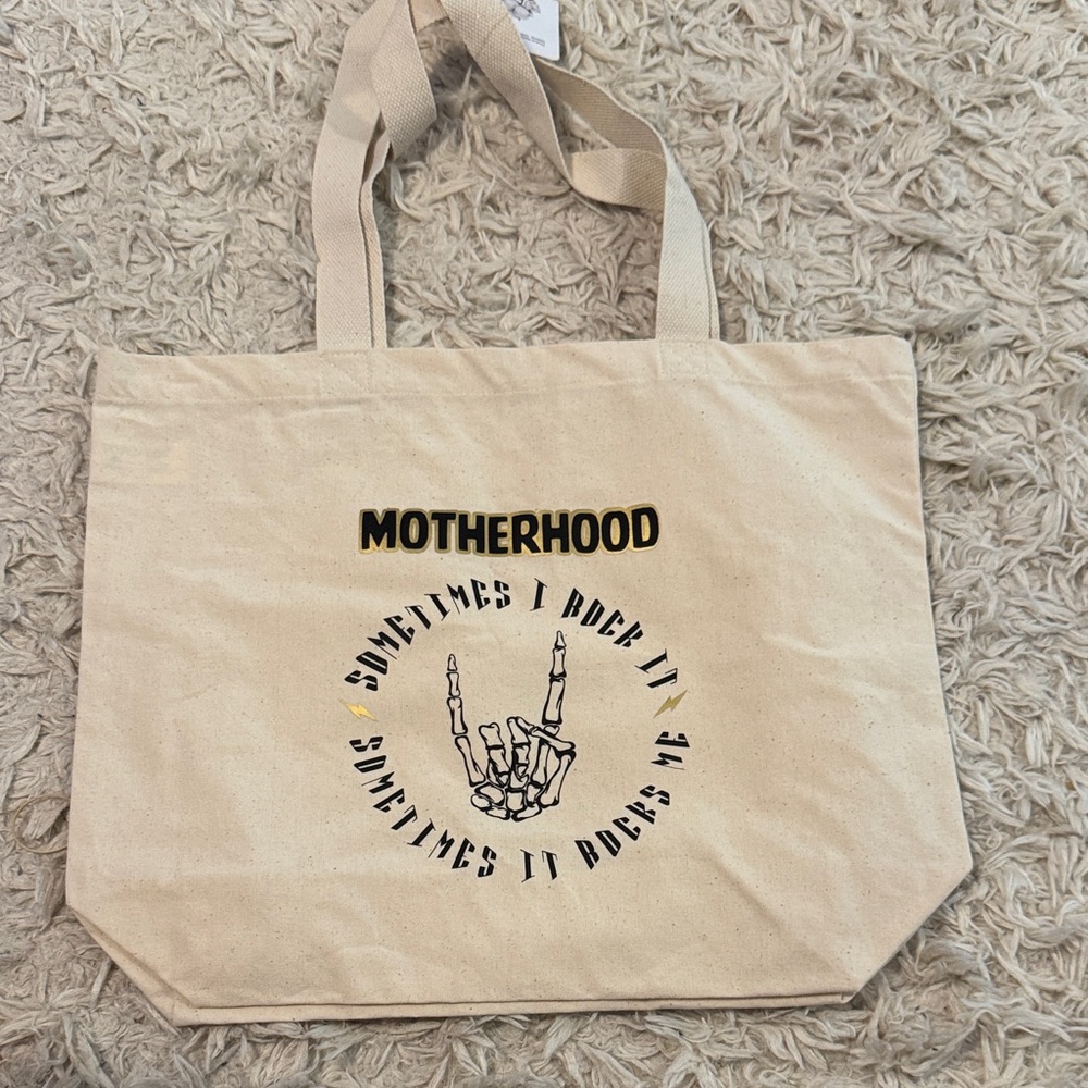 Motherhood Beige Tote Bag